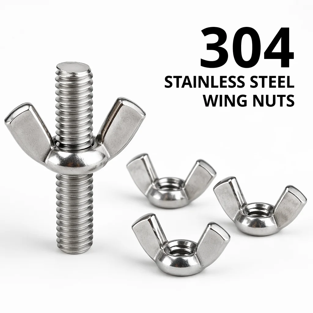 DIN315 304 Stainless Steel Wing Nuts,M3-M12,Hand Tighten Butterfly Wingnuts