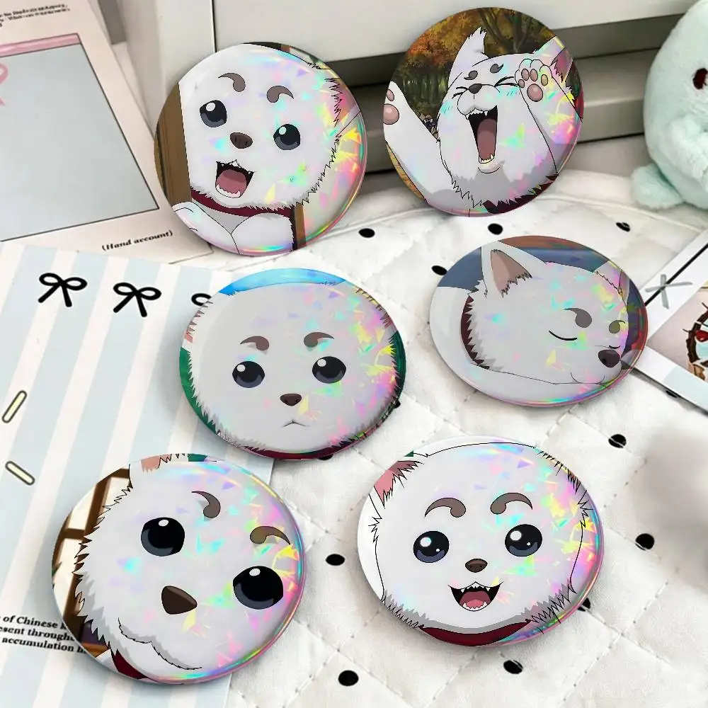 Anime Cute S-Sadaharu For Badge Custom Laser Hologram Enamel Pin Badge Metal Lapel Brooch For Clothes Bag Accessory Gift