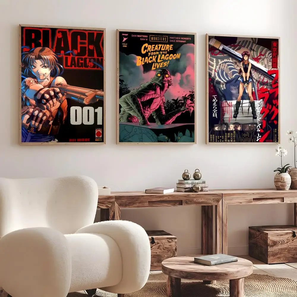 Manga Black Lagoon   Print Wall Art Pictures Canvas Painting Living Room Bedroom Home Decor Poster
