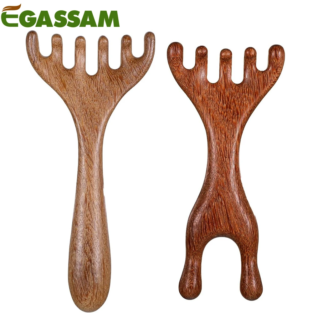 

Wooden Massage Heads Gua Sha Comb,Protable Head Scratcher Scalp Massager, Wide Tooth Sandalwood Combs for Scalp,Neck, Leg, Feet