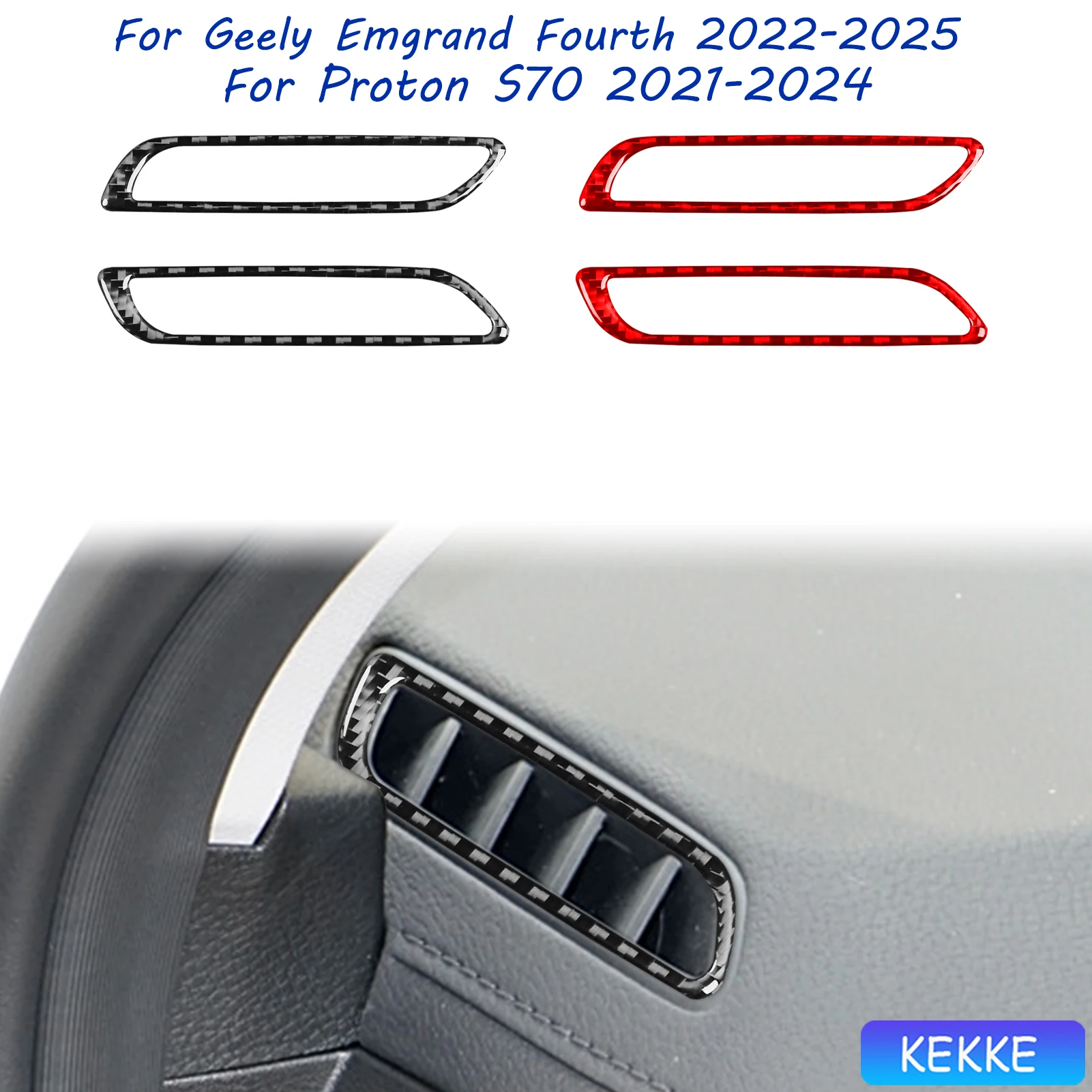 

For Geely Emgrand Fourth 2022-2025/For Proton S70 2021-2024 Instrument Air Outlet Carbon Fiber Car Trim Accessory Stickers
