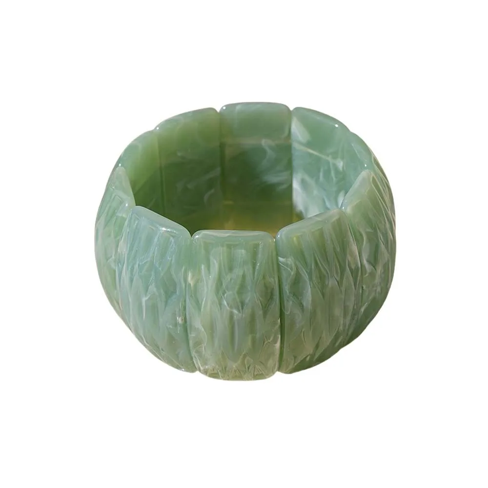 

Bohemian Acrylic Bangle Wide Rectangle Europe American Style Irregular Wide Bracelet Minority Design Jewelry Accessories