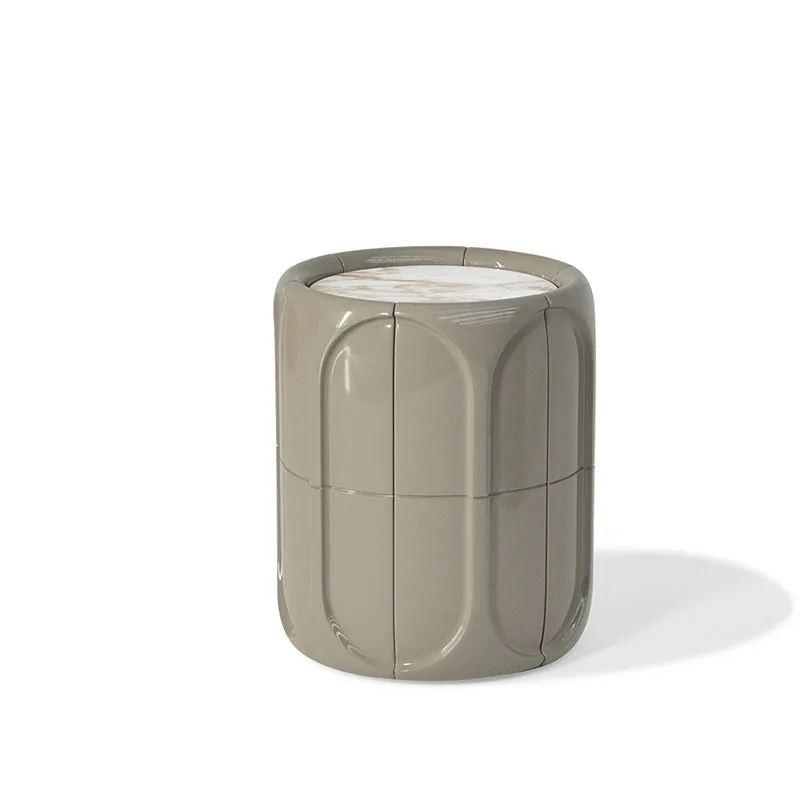 طاولة قهوة مستديرة فاخرة خفيفة إيطالية حديثة وبسيطة لغرفة المعيشة طاولة شاي حجرية فاخرة ومبتكرة #3