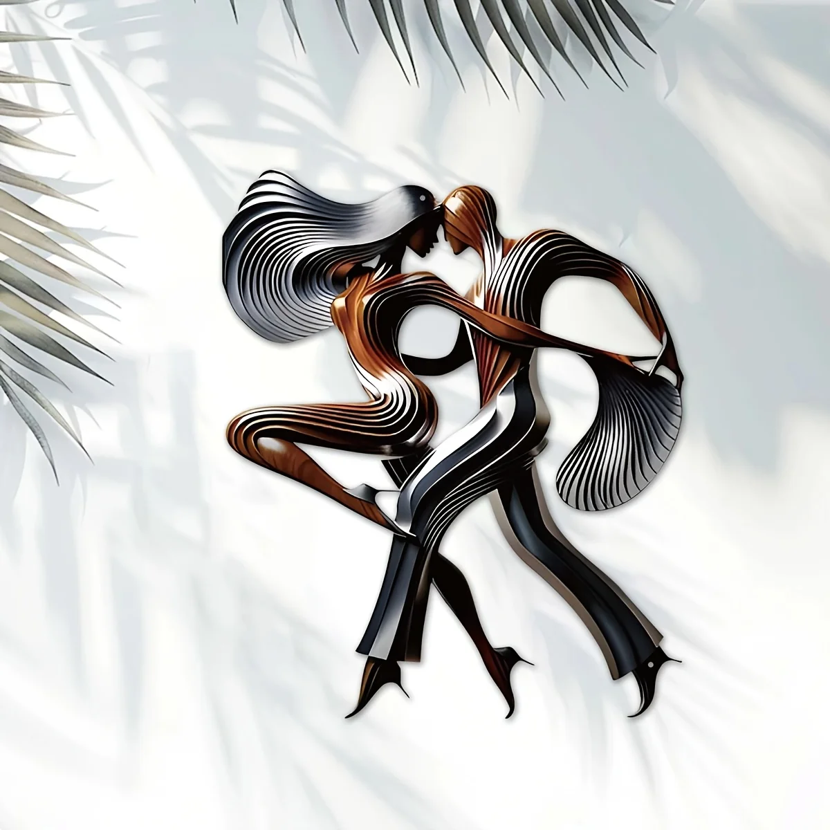 1pc Dancing Couple Metal Art Wall Decoration, Dance Metal Wall Sculpture, Dance Metal Mural Wall Decoration, Home Patio Balcony