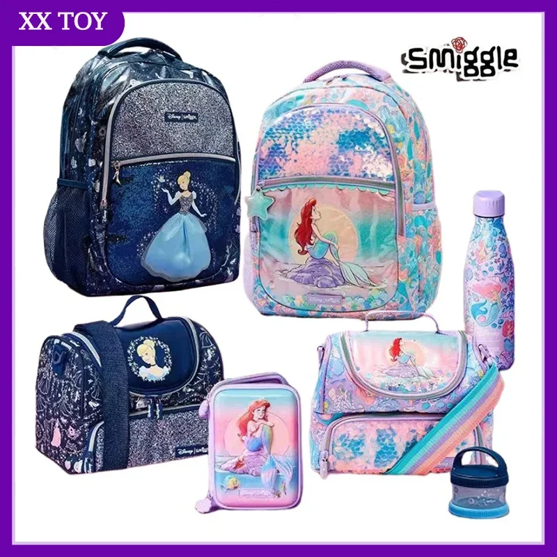 Disney Smiggle Australia Mermaid Cinderella School Bag Children Stationery Student Pen Case Lunch Bag Backpack Children\'s Gifts