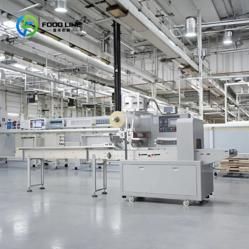 Auto Horizontal Packing Machine Bread Biscuit Plastic Bag Pack Flow Wrapper Machine Customized