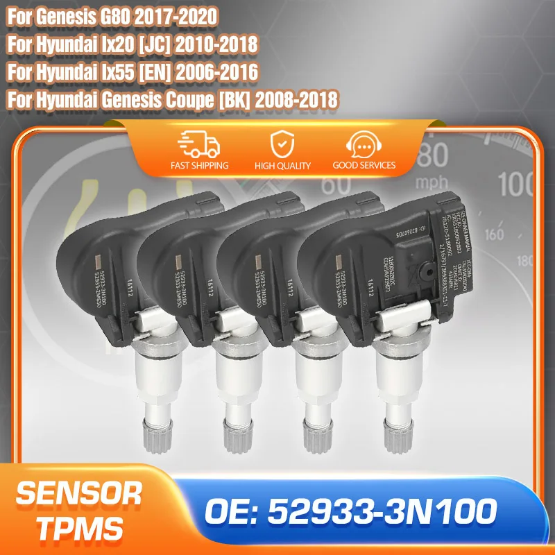 

Tire Pressure Monitor Sensor For Genesis G80 Hyundai Genesis Coupe Hyundai Ix20 Hyundai Ix55 TPMS Sensor 52933-3N100 433 MHz