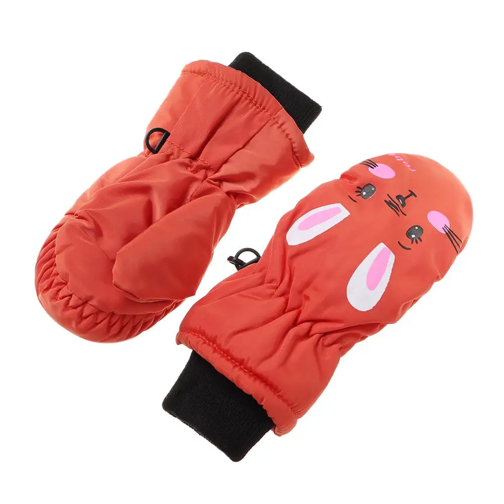 Fashion Windproof Cartoon Rabbit Children Boys Girls Sports Mittens Thick Warm Kids Ski Gloves Waterproof