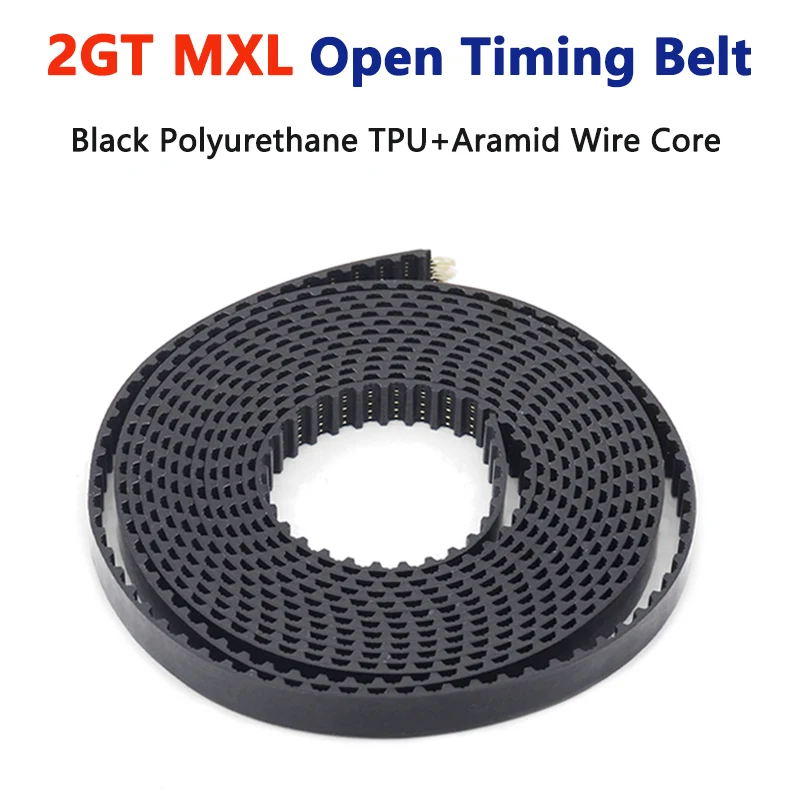 

1-10 Meters 2GT MXL Open Timing Belt Width 6mm 10mm Black Polyurethane TPU 3D Printer Parts Aramid Wire Core