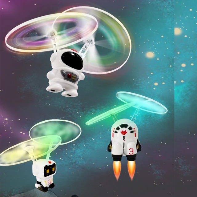 Mini astronauta Drone Cartoon Spaceman latający robot zabawki z ładowaniem USB sterowanie ręczne helikopter zabawki dla dzieci prezent na boże narodzenie