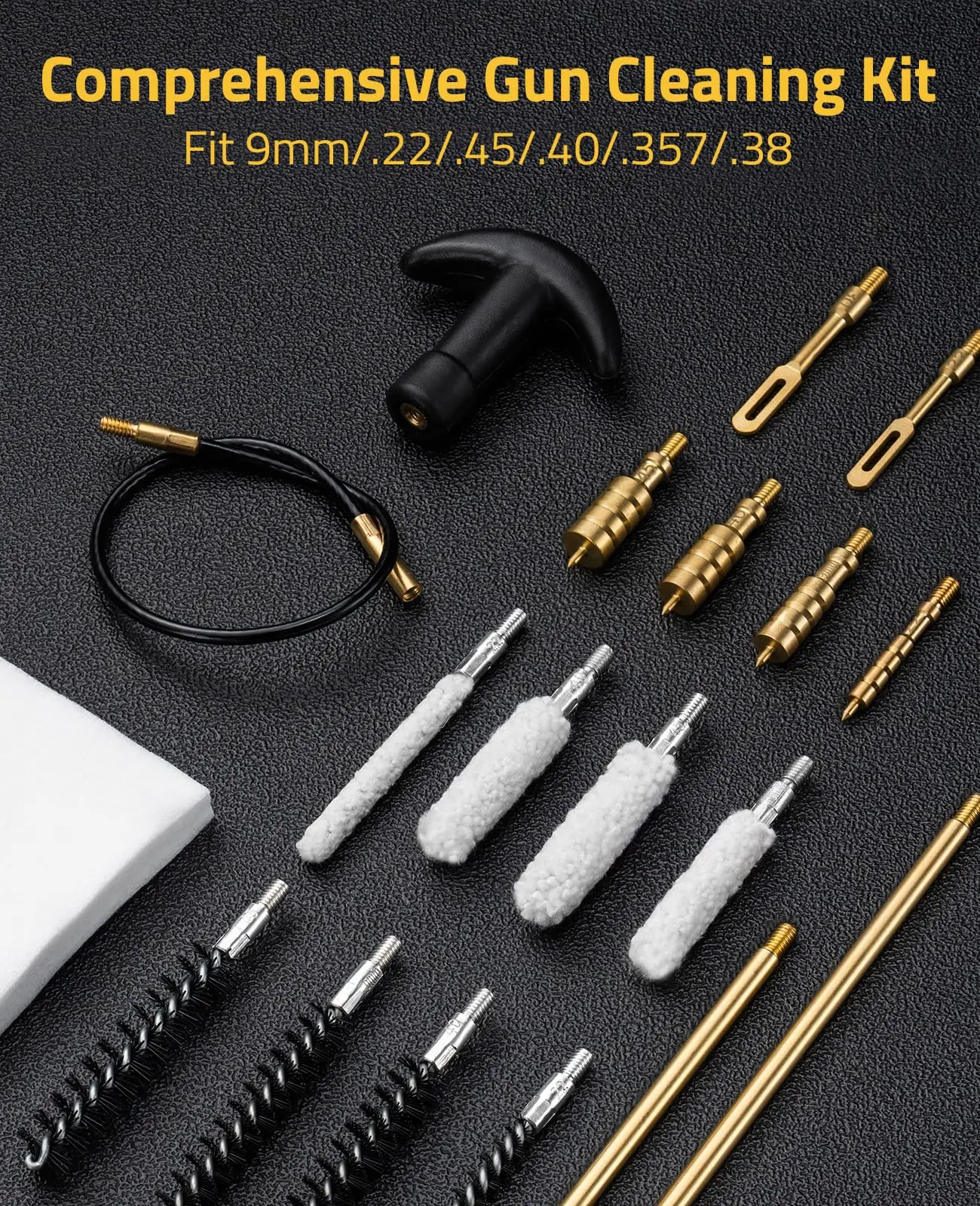 طقم تنظيف المسدس المدمج CVLIFE لـ 9 مم /.22 /.45 /.40 أدوات تنظيف عالمية لمسدس بندقية المسدس