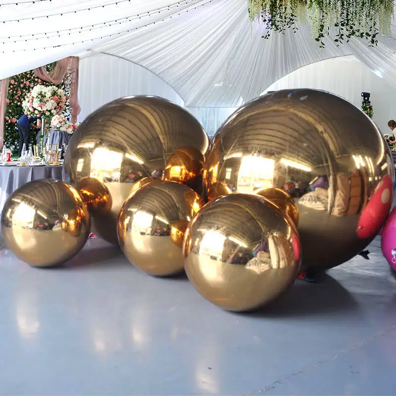 festival giant event decorate pvc big shiny inflatable balls disco esferas inflables gigantes de navidad inflatable mirror ball