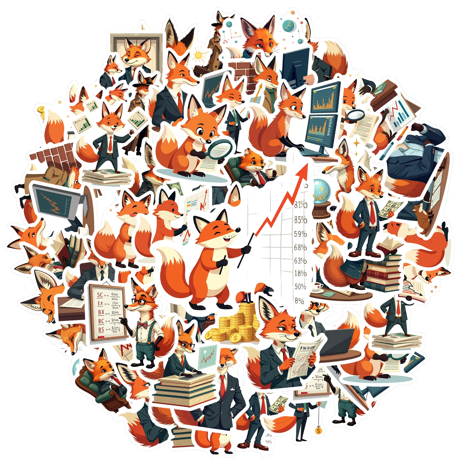 35pcs-100pcs Decals  colorful Animal Stickers Cartoon Stickers Office Stickers for  instruments computers stationery