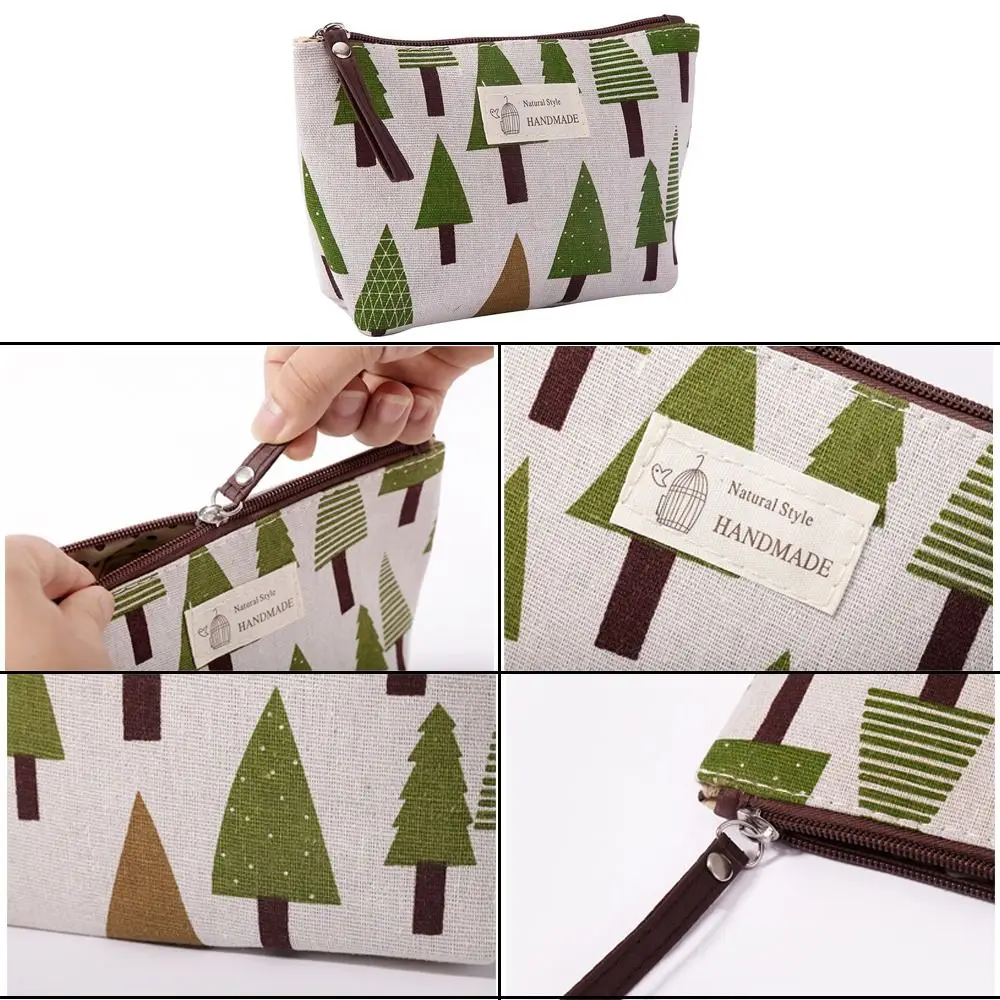 กระเป๋าใส่บัตรมัลติฟังก์ชั่นที่ทนทานแบบพกพาลายซิปกระเป๋าแต่งหน้าผ้าใบกระเป๋าใส่กุญแจ