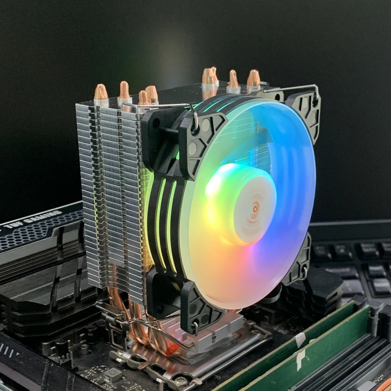 Enfriador de Aire para CPU con 4 Tubos de Calor ARGB, Ventilador Silencioso ARGB para Intel LGA 1700, 1150, 1151, 1156, 1155, 1366, 2011, X79, X99, 1851, AMD AM4, AM5
