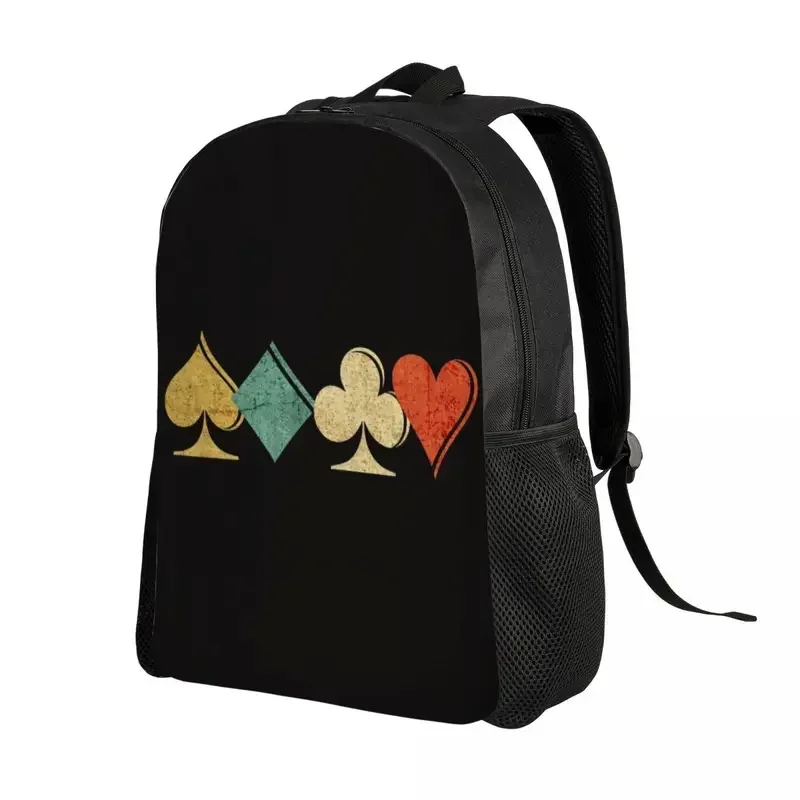 Playing Cards Spade Heart Diamond Club Backpacks School College Students Bookbag Fits 15 Inch Laptop Poker Players Bags