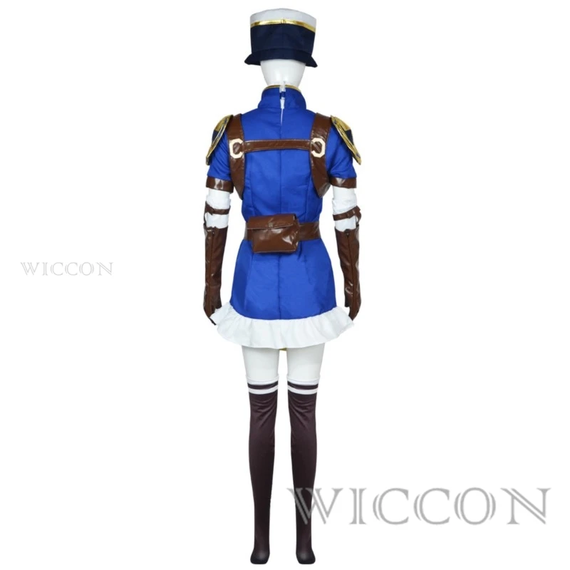 Caitlyn Kiramman Cosplay Anime Arcane: Game Caitlyn The Sheriff Of Piltover Cosplay Kostum Anime Pakaian Halloween Carni Disfraz