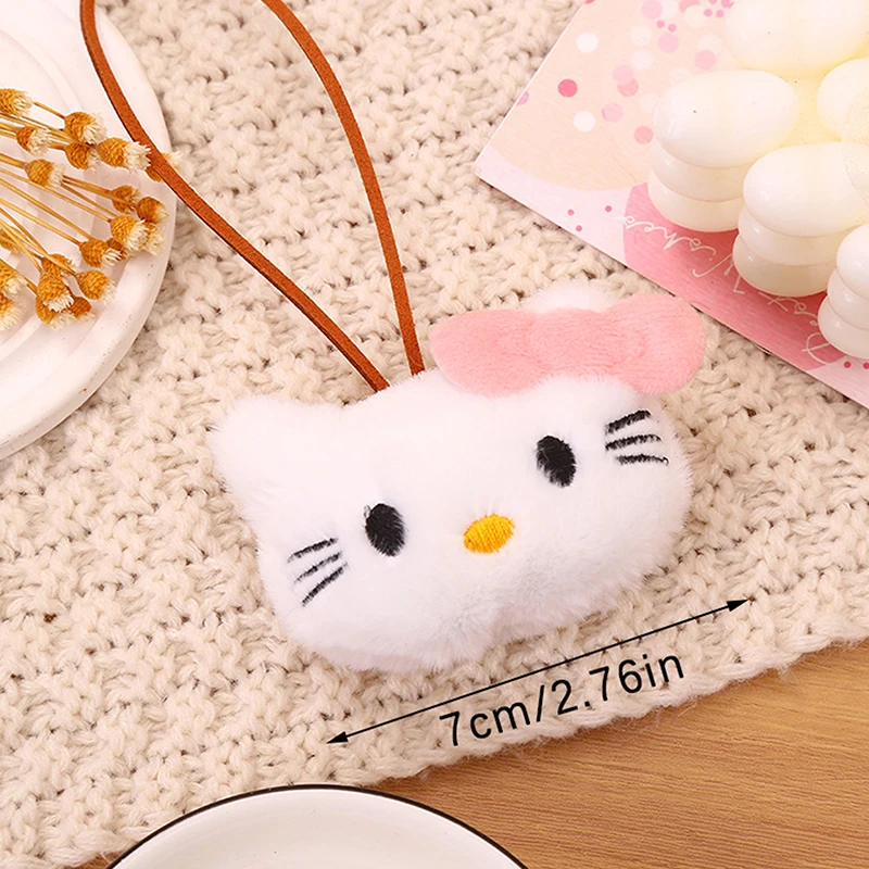 1PCS Sanrio Cartoon Hello Kitty Cat Plush Doll Anti-lost Mark Luggage Tag Name Sticker Pendant Charm Bag Decor