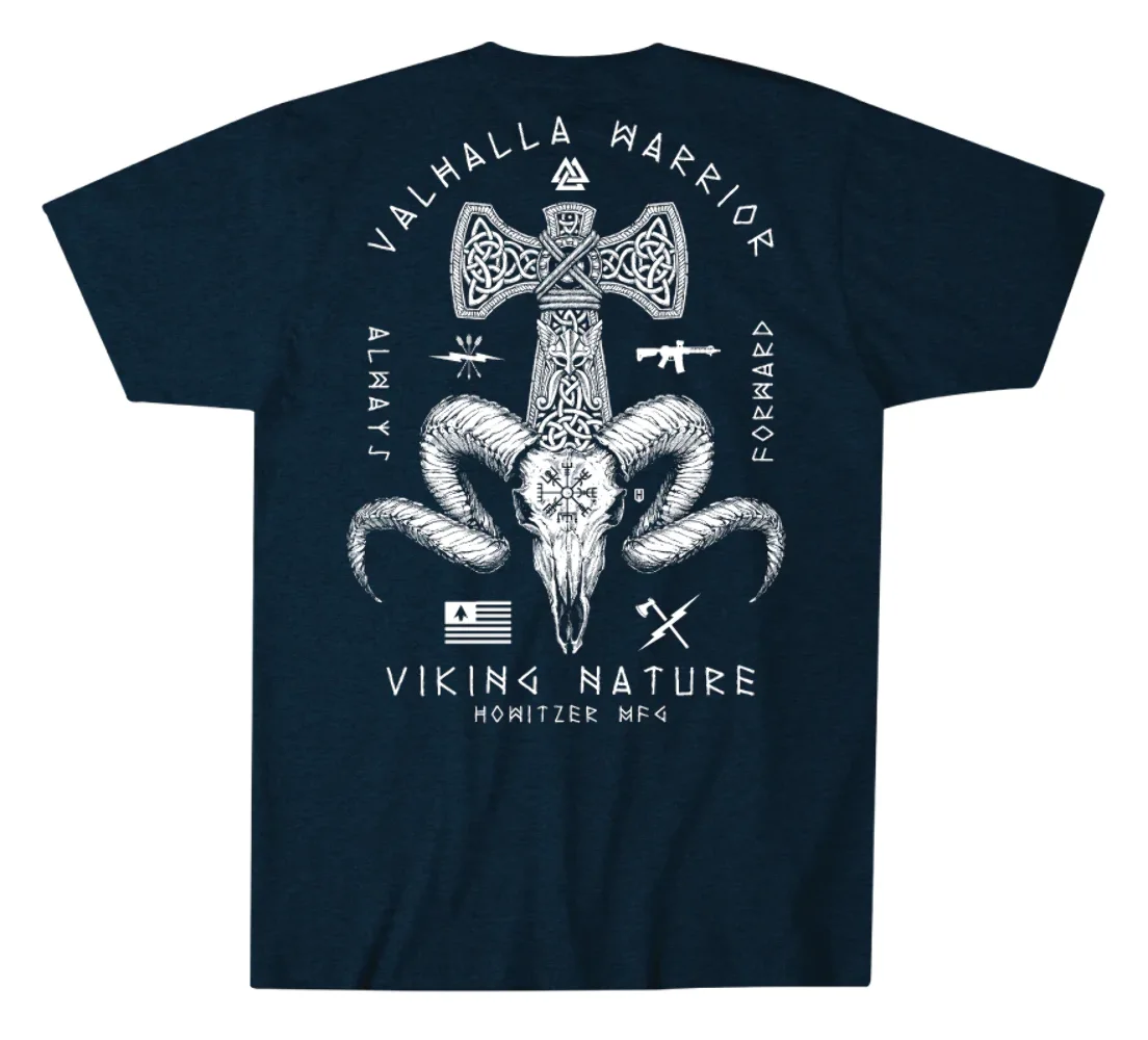 Camiseta táctica siempre Forward Valhalla Warrior Odin Thor Viking, 100% algodón, cuello redondo, manga corta, informal, talla S-3XL