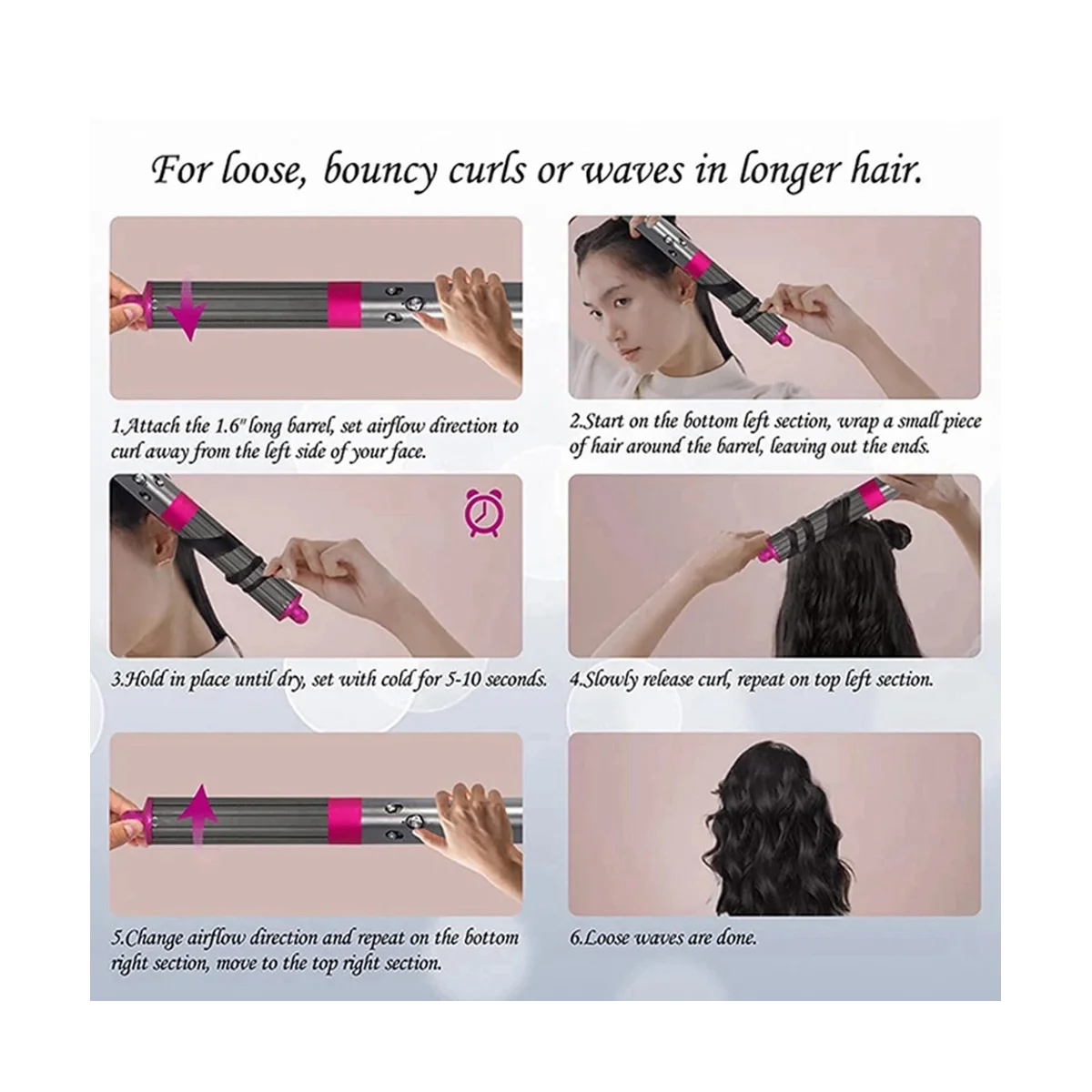 For Dyson Airwrap Hair Styler Curler Nozzle Curling Iron Accessories Curly Hair Styling Machine HS01 HS05 HD08 Parts B