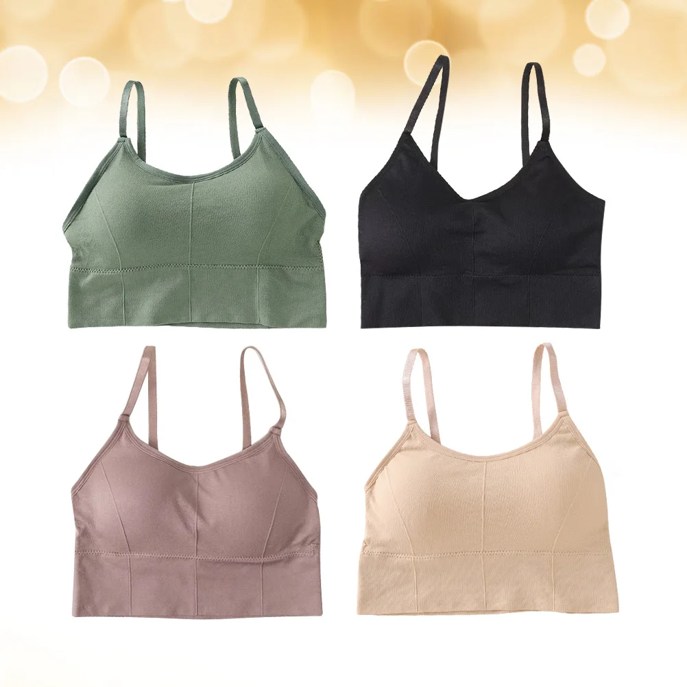 

4Pcs Beauty Bras Seamless Breathable High Impact Stretch Tops Yoga Gym Workout Fitness Women Bras Sports Bra
