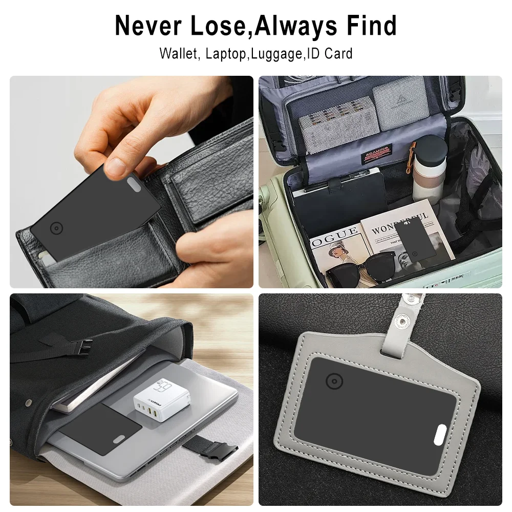 Ultra Thin Find My Card Tracker For Wallet Bag Passport Backpack Suitcase Laptop iOS Only Apple Bluetooth Anti Lost Locator Devi view 6