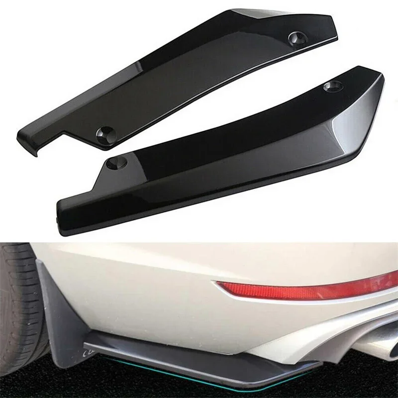 2Pcs/Set Universal Car Rear Bumper Lip Diffuser Splitter Spoiler Scratch Protector Rear Corner Rear Llip Rear Spoiler Retrofit