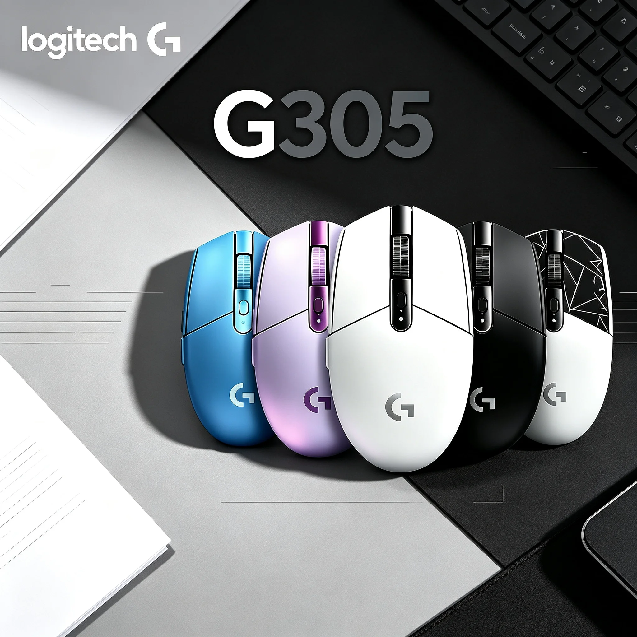 Retail Box Logitech G305 Wireless Gaming Mouse 6 Remappable Buttons Power‑Efficient Design Comfort Grip Mice for Competitive Gam