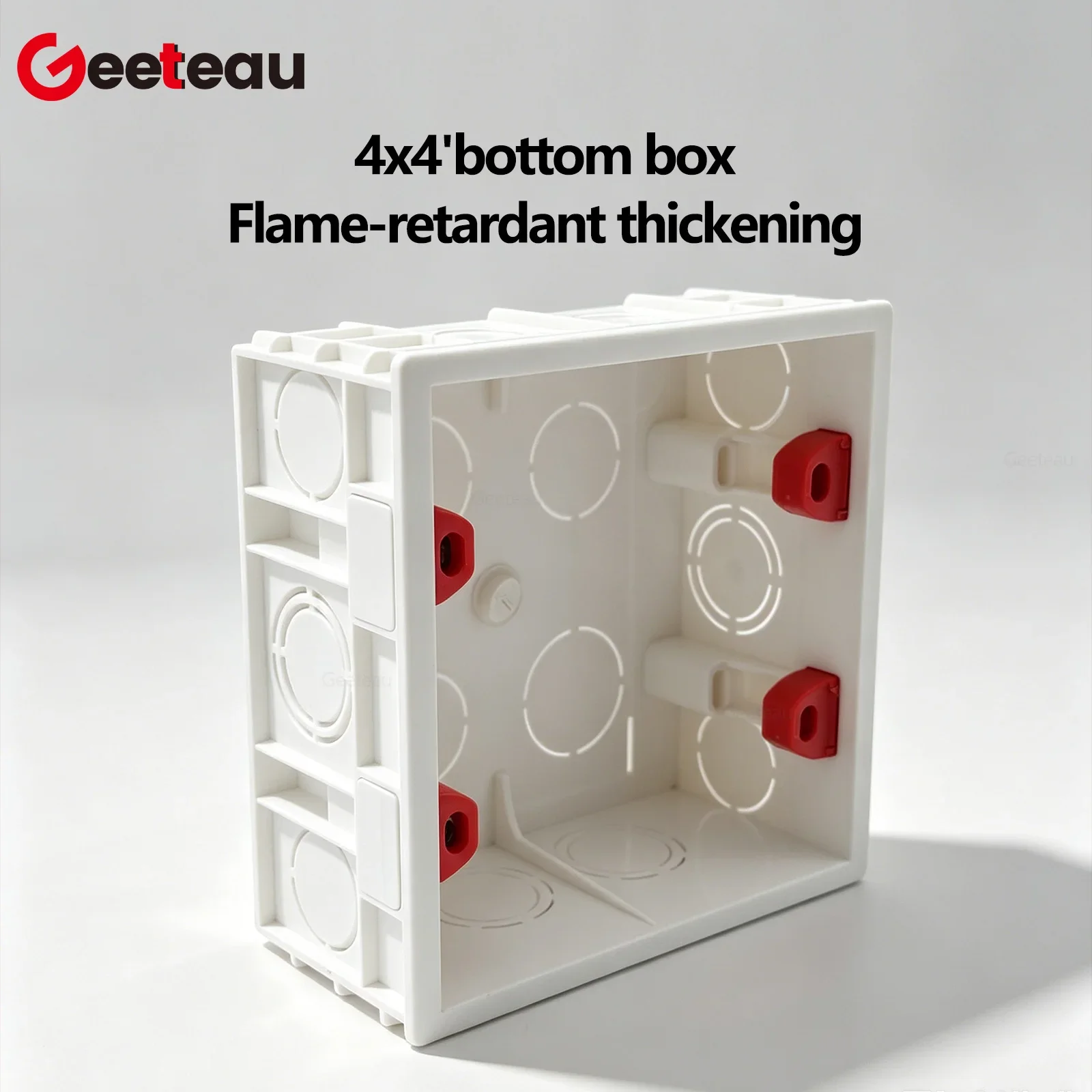 Geeteau Universal Standard Switch Socket 110x108mm Box 52mm Depth 85mm Screw Spacing Plastic Concrete Wall Mount