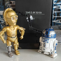 Herocross Star Toys Hybrid Metal Figuration R2d2 And C3po Action Figure Children Collection Model Desktop Decoration Gift