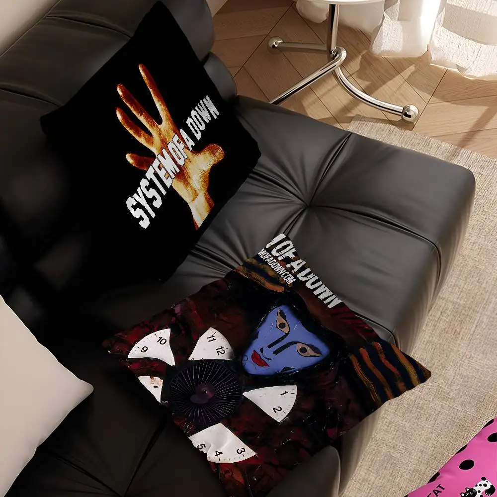 S-System Of A D-Down Band Pillow Covers Cartoon Sofa Decorative Home Double-sided Printing Short Plush Cute Cushion Cover