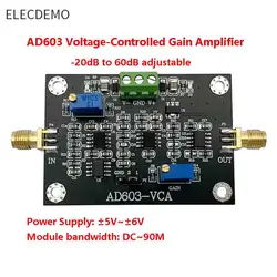 AD603 voltage controlled gain amplifier module VCA high bandwidth -20~60dB gain manual or external DA program control