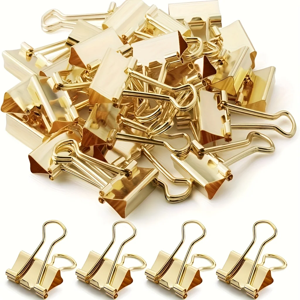 Golden Premium 19mm Medium Metal Office Paper Clips - Binder Clips - Long Tail Clips for Office, Classroom Supplies, Daily Use