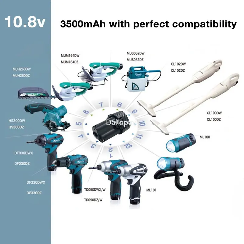 Sostituzione Batteria 10.8V-12V BL1013 3500mAh per Makita li-ion BL1014 DF330D FD01Z TD090D TD090DW DF030D LCT203W Tool Batteria