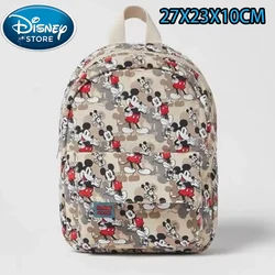 Disney Cartoon Backpack Women's Mickey Mouse Donald Duck Pattern Student School Bag Large Capacity Backpack Girls Shoulder Bag