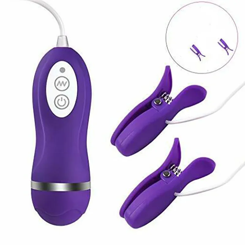 AB234Peak shock 10Frequency Vibration Nipple Clamps Female Breast Massager Adult Sex Sex Product Generation Hair