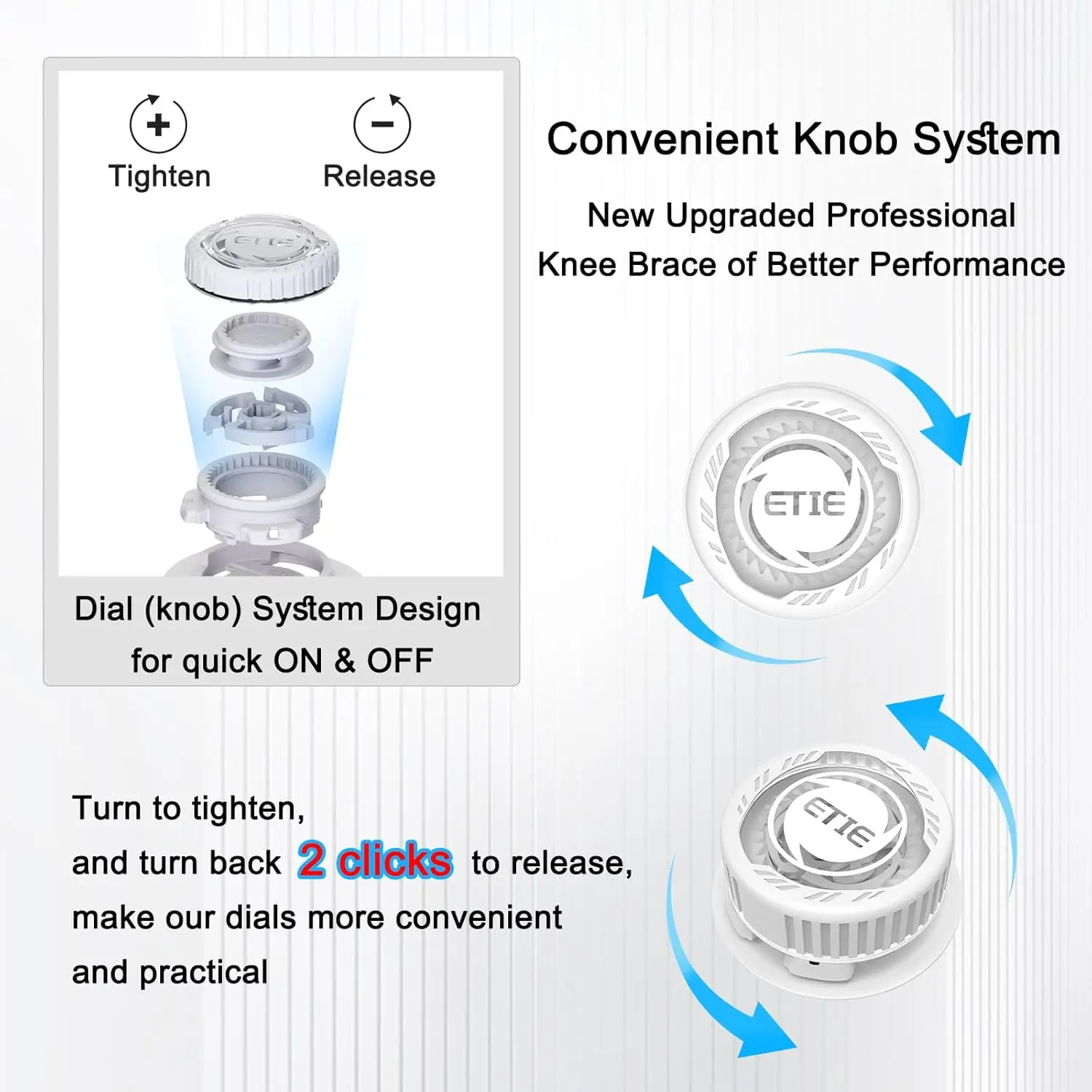Kuangmi Smart Knob Knee Brace with Patella Gel Pad and Lateral Stabilizer, Compression Knee Brace for Exercise (Single)
