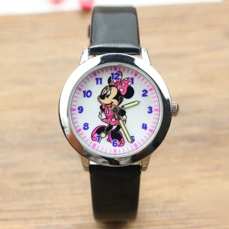 New Disney Kids Watch Fashion Cartoon Minnie Quartz Watch for Children Girls Womens Wristwatch Luminous Pointer Child Cute Clock