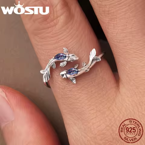 WOSTU 925 Sterling Silver Colorful 12 Zodiac Open Ring For Women , Rainbow Zircon Crystal Stackable Rings Girl Family Gift
