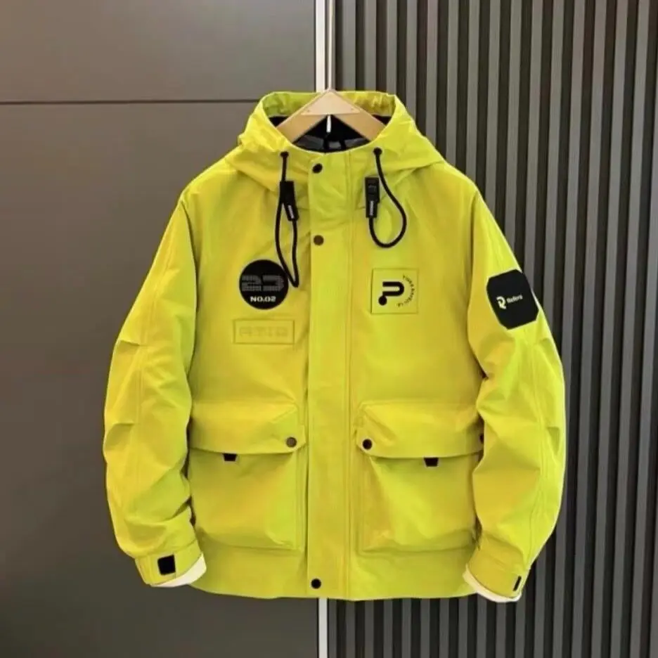 

Мужская повседневная хлопковая куртка с капюшоном, зимняя теплая рабочая одежда свободного кроя в корейском стиле, пальто с карманами, верхняя одежда для отдыха