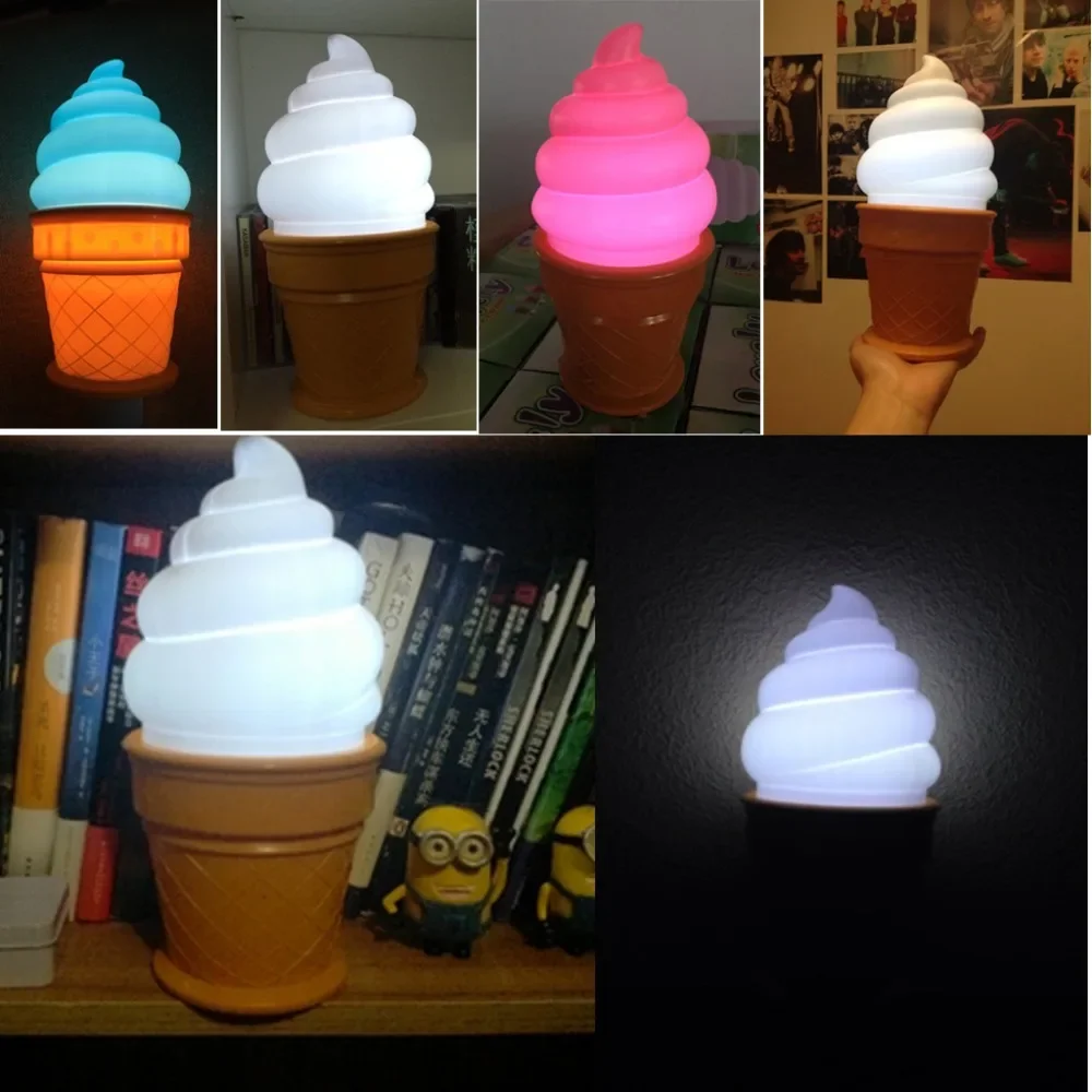 Led Night Light Ice Cream Table Lamps Led Lamp for Kids Children Desk Lights for Bedroom Home Decoration Light Christmas Gifts