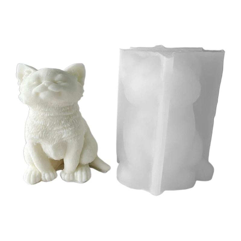 Cat-Candle Silicone Mold for Candle Making Resin Mould Ornaments Epoxy Resin Casting Mold Dropsale