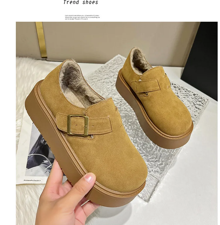 Soft Casual Woman Shoe Autumn Round Toe Clogs Platform Female Footwear Winter Fall Creepers New Dress Rome Lace-Up Basic PU Snow