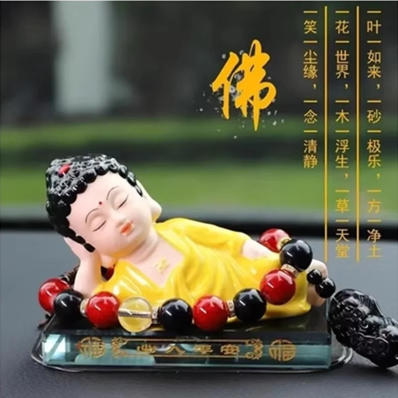 

Buddha Statue Car Dashboard Decor Creative Maitreya Buddha Ornament for Car Interior Accessories