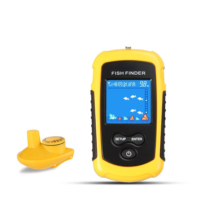 Fishing Echo Sounder Portable Fis h Fin der Ice Fishing Sonar Sounder Alarm Transducer