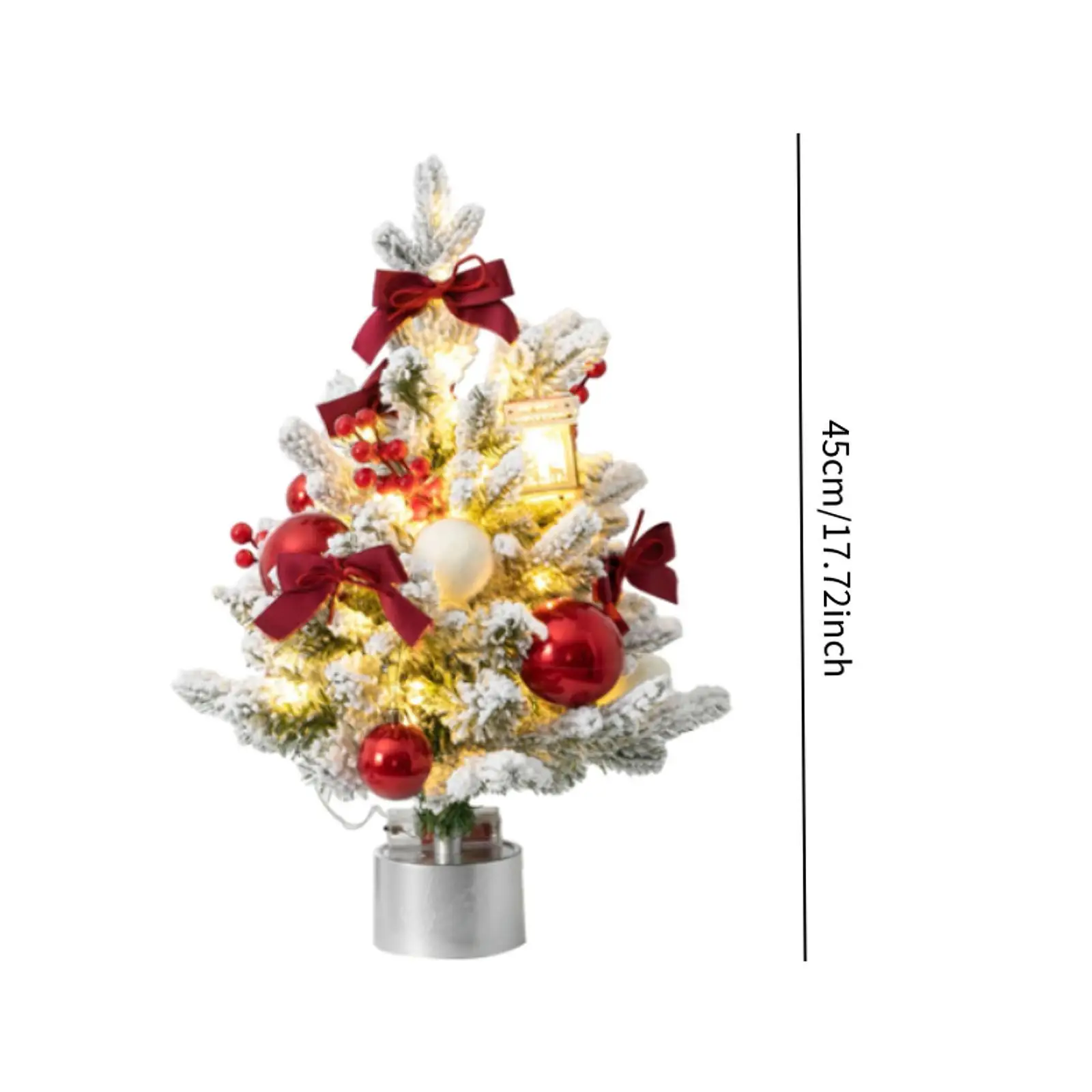 Mini Christmas Tree with Light Tabletop Decoration for Patio Wedding Bedroom