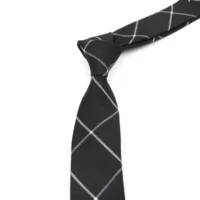 Classic Mens Solid Cotton Handmade 6cm Ties Striped Narrow Collar Slim Necktie Black Red Blue Formal Business Wedding Tie Gift 2