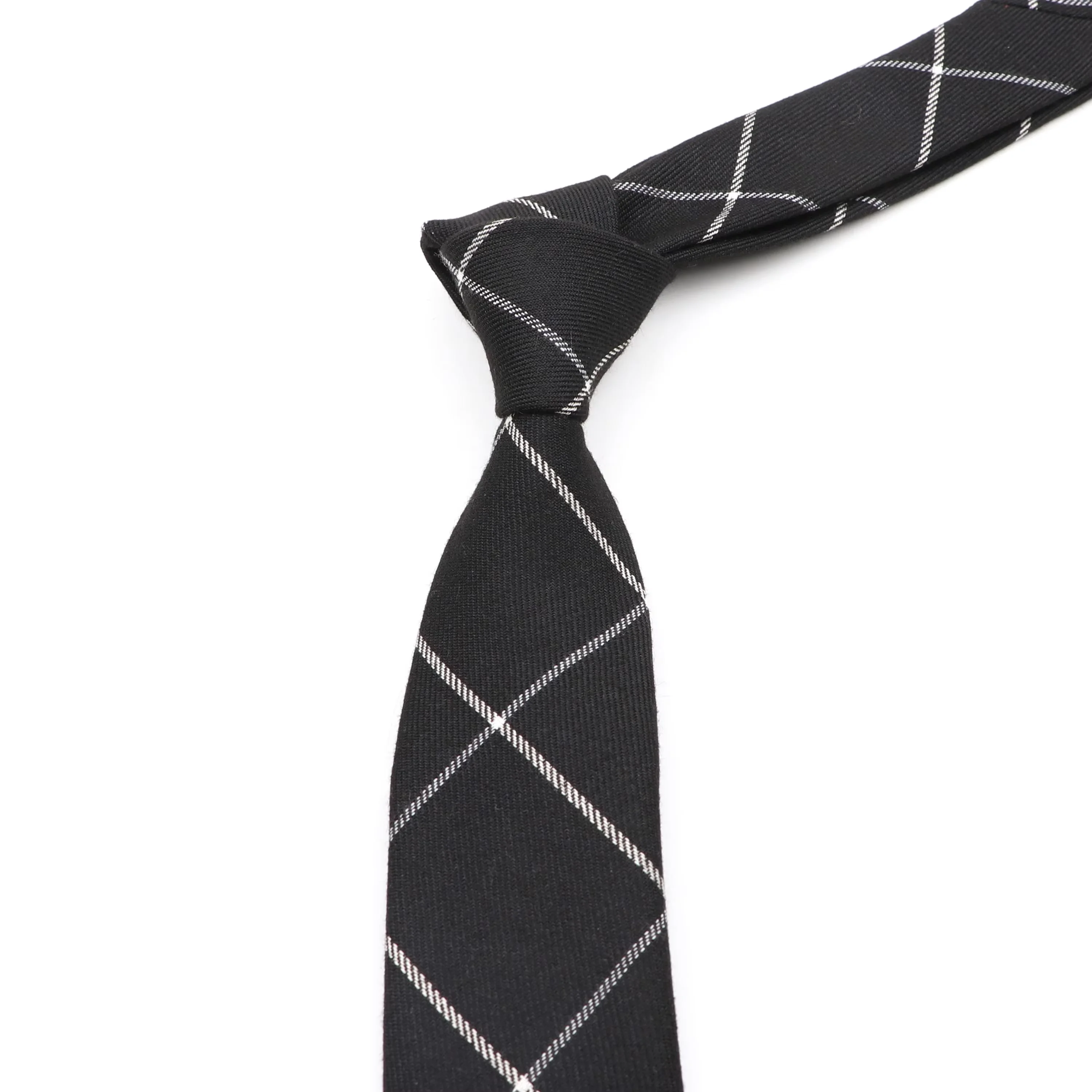 Classic Mens Solid Cotton Handmade 6cm Ties Striped Narrow Collar Slim Necktie Black Red Blue Formal Business Wedding Tie Gift