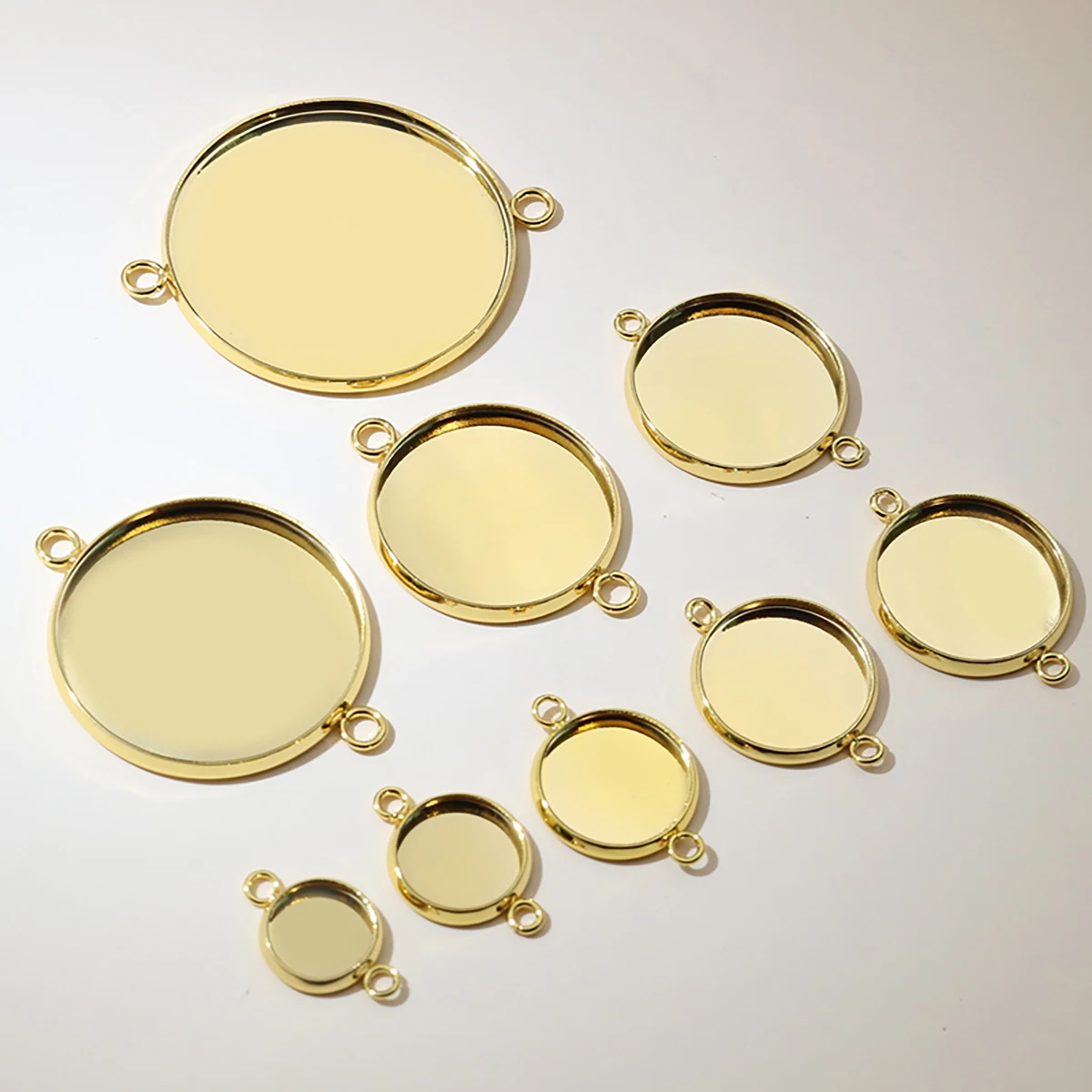 8/10/12/14/16/18/20/25/30mm Inner Size Stainless Steel Material Simple Style Cabochon Base Cameo Setting Charms Pendant Tray