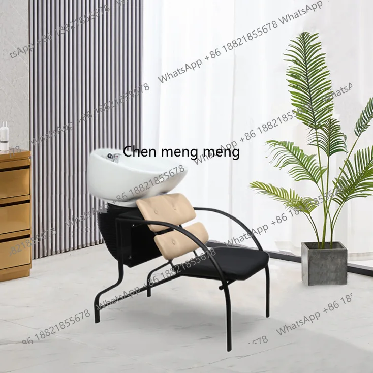 

Кровать с шампунем для стрижки Парикмахерская Кровать с шампунем Высококачественная керамическая раковина с металлическим каркасом